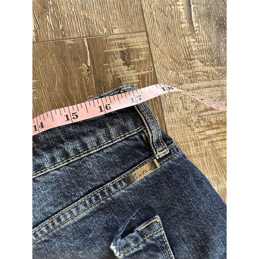 Kancan Distressed High Rise Frayed Hem Relaxed Denim Girlfriend Shorts 13/30 - Picture 6 of 11
